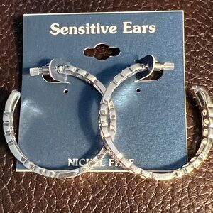 3/$18 Silver Hoop Earrings Lot 3000